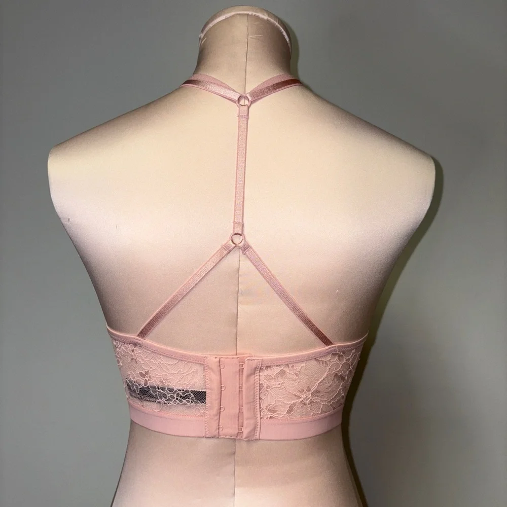 Victoria's Secret Lace Key-Hole Halter Bralette - Blush Pink - Picture 5 of 8